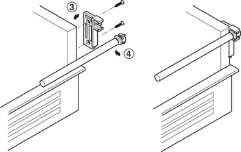 Juego varilla longitudinal, para el sistema de correderas para lateral de cajón de pared sencilla, Häfele Matrix Box Single A