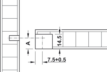 Perno de conexión, Häfele Variofix para perforación Ø 5 mm, para atornillar