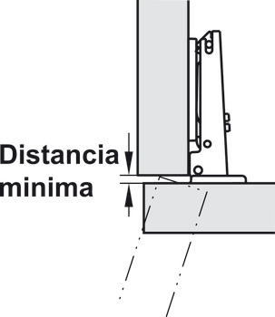 Bisagra de cazoleta, Häfele Duomatic 94°, para puertas gruesas y puertas perfiladas de hasta 35 mm, tope central/doble