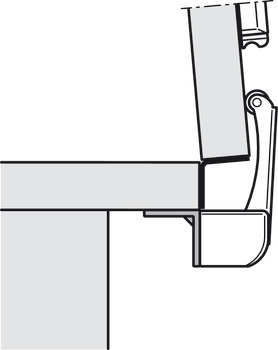 Placa de montaje, para el montaje del soporte de elevación en la parte inferior de la encimera