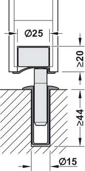 Amortiguador de puerta para el suelo, magnético, estándar