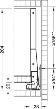 Juego de panel frontal extraíble, Blum Tandembox antaro, con barandilla Blumotion, barandilla C, altura del sistema M, altura del marco 83 mm