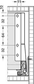 Juego de panel frontal extraíble, Blum Tandembox antaro, con barandilla Blumotion, barandilla C, altura del sistema M, altura del marco 83 mm