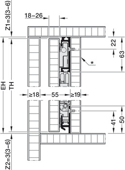 Herraje para puerta corrediza giratoria, Hawa Concepta III 25/35 Pull