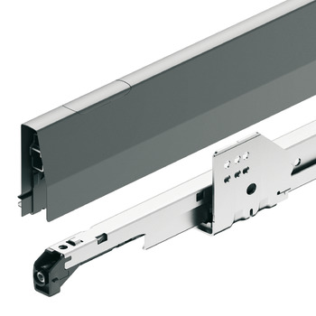 Juego de panel frontal extraíble, Häfele Matrix Box P50, con barandilla longitudinal, rectangular, altura del marco 92 mm, carga máxima 50 kg