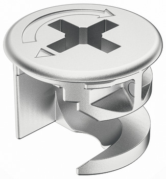Caja del conector, Häfele Minifix<sup>®</sup> 12, aleación de zinc, con borde de cobertura