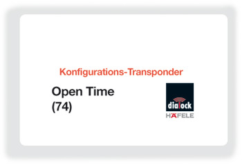 Llave-tarjeta de configuración, Häfele Dialock Open Time 74