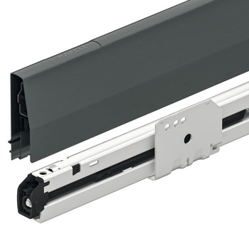 Juego de sistema de extracción para armario inferior, Häfele Matrix Box P, con varilla longitudinal rectangular, altura del lateral de cajón 92 mm, capacidad de carga 35 kg