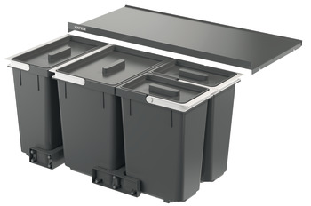 Sistema de separación de residuos Häfele, cubo de basura con cuatro compartimentos, Häfele